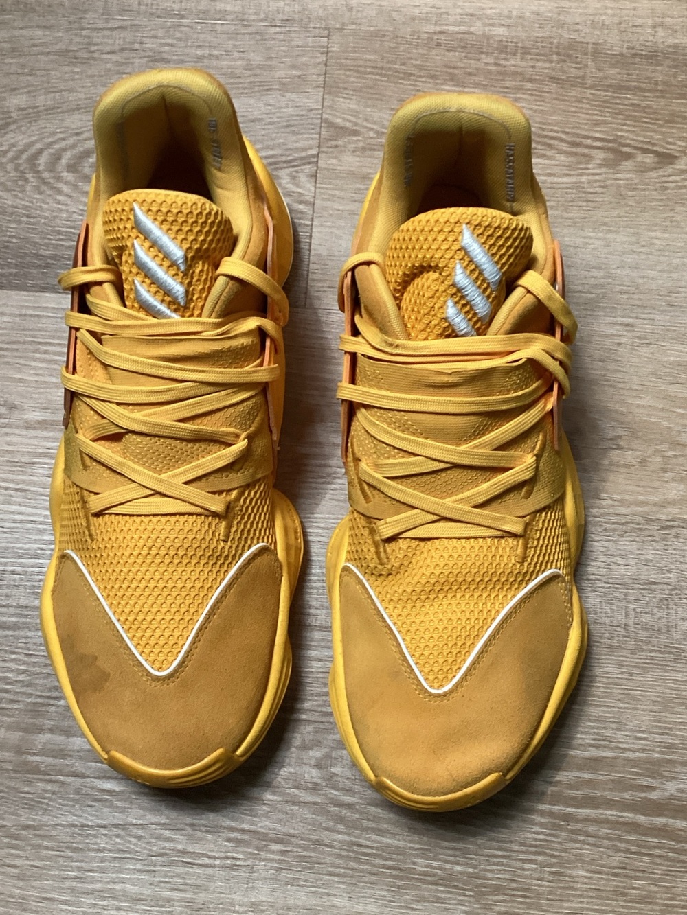 adidas Harden Vol. 4 Men's Yellow Athletic Sneakers W/ White Colorway Size 14